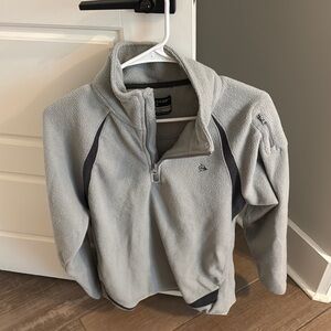 Gray Quarter-Zip Fleece Pullover